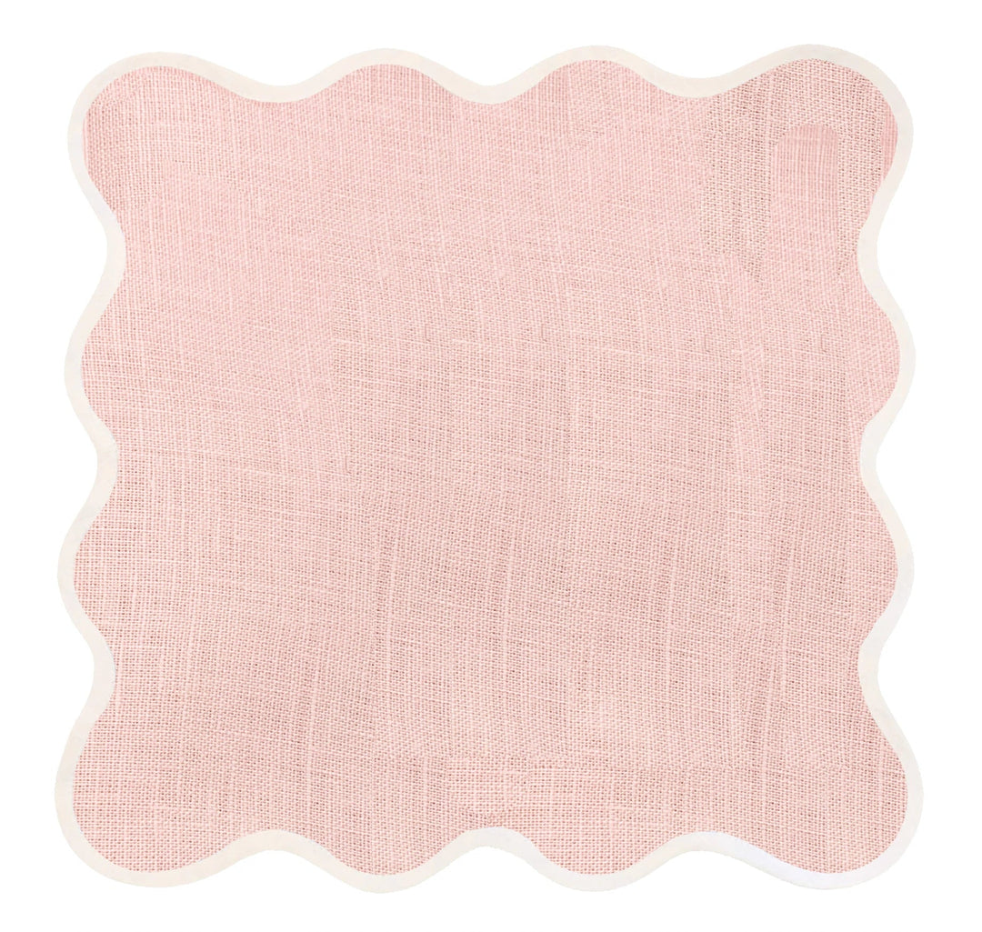 Linen Scalloped Square Placemat Set/12