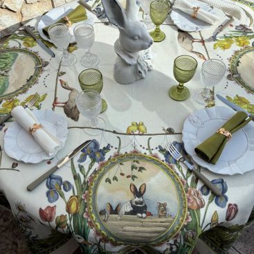 Bunny Garden Tablecloth