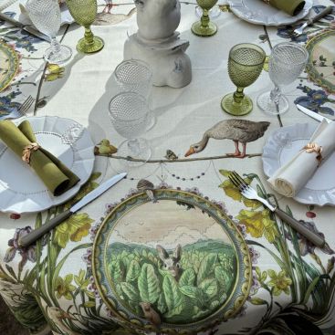 Bunny Garden Tablecloth