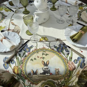 Bunny Garden Tablecloth