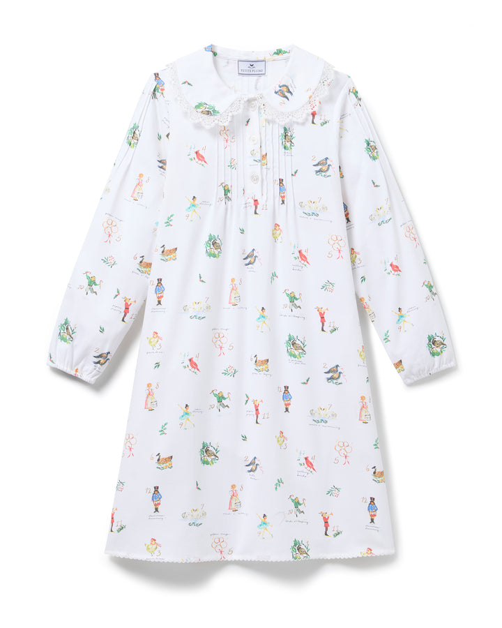 Children's Twill Lola Nightgown In 12 Days Of Christmas