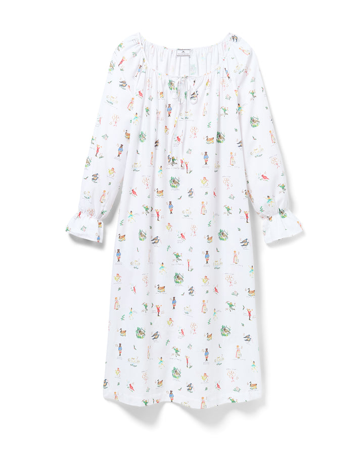 Women's Twill Delphine Nightgown In 12 Days Of Christmas