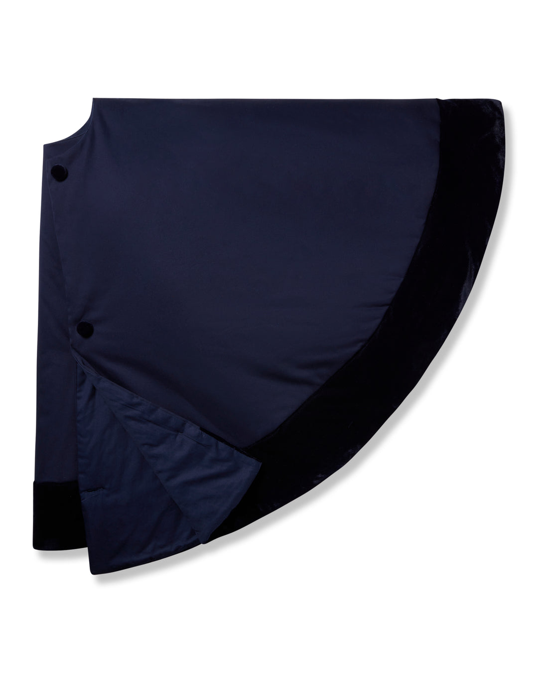 Navy Velvet Trim Tree Skirt