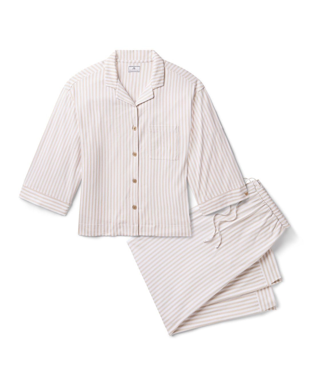 Women's Pima Olivia In Camel Ticking Stripe