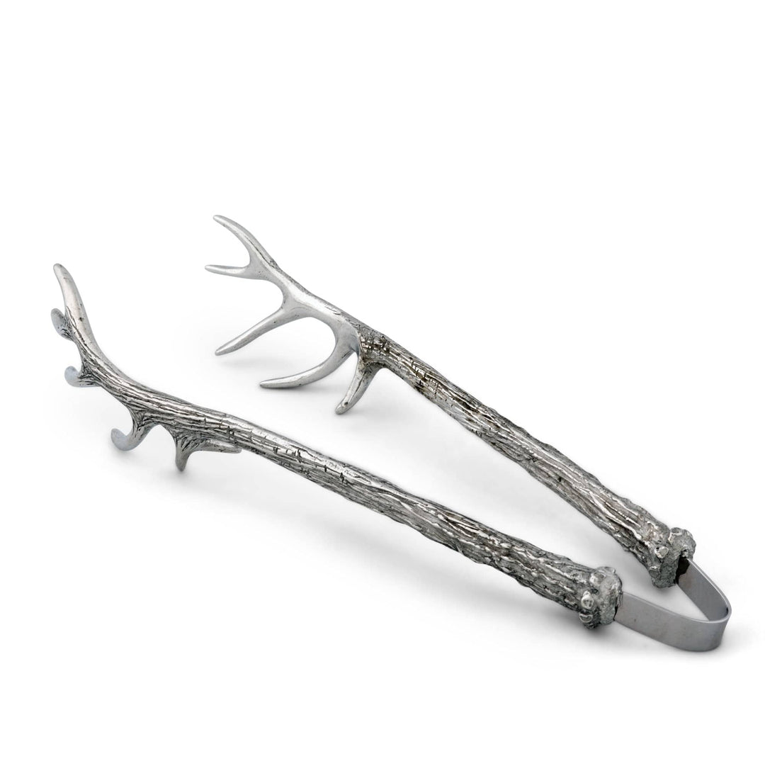 Pewter Antler Pattern Ice/Bread Tongs