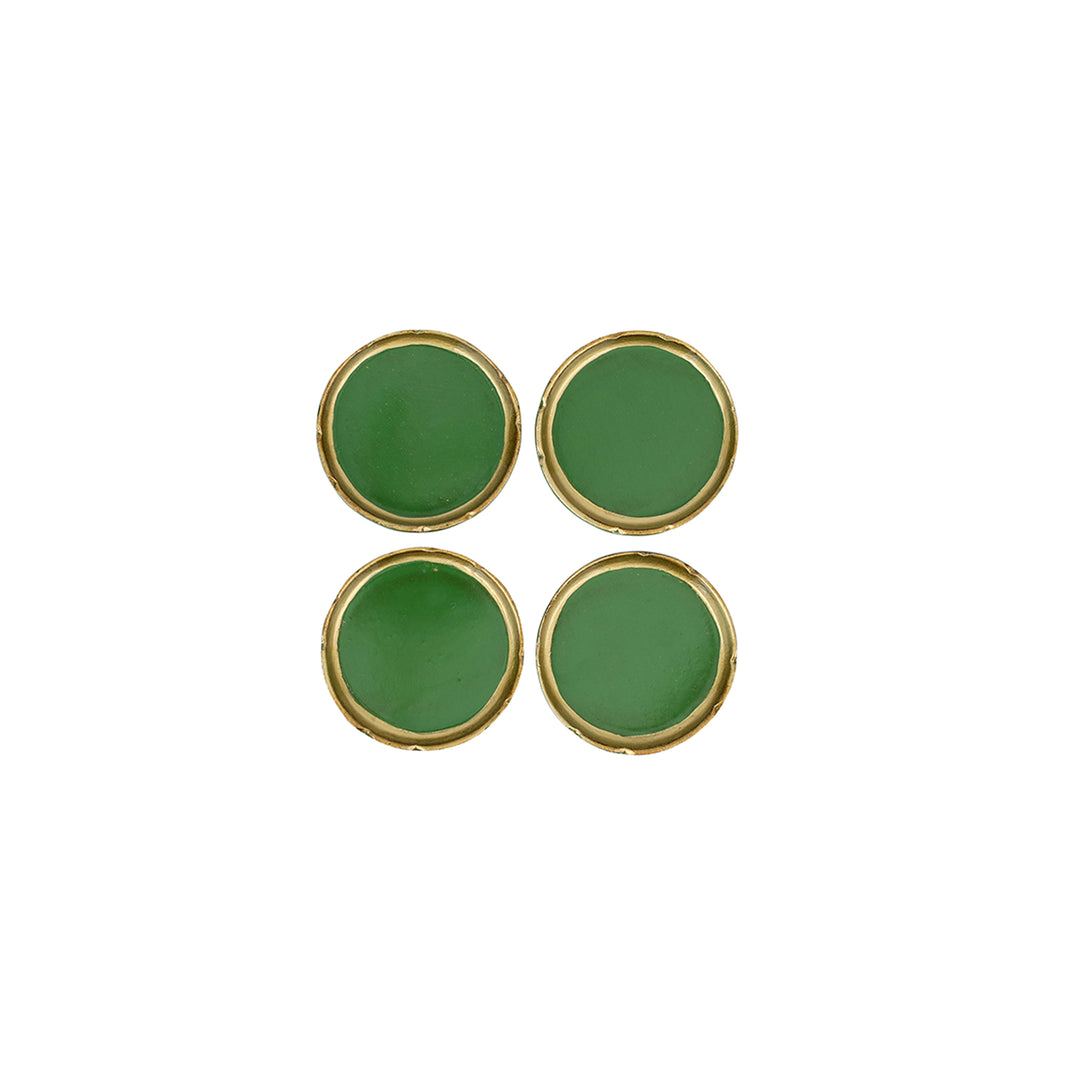 Florentine Wooden Accessories Green & Gold Coasters (Set of 4)