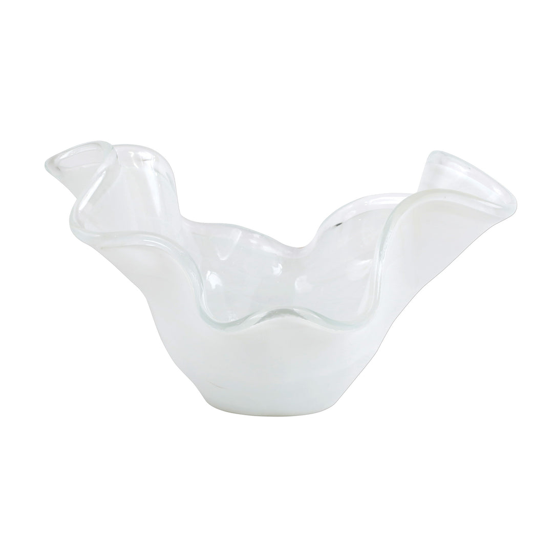 Onda Glass White Medium Bowl