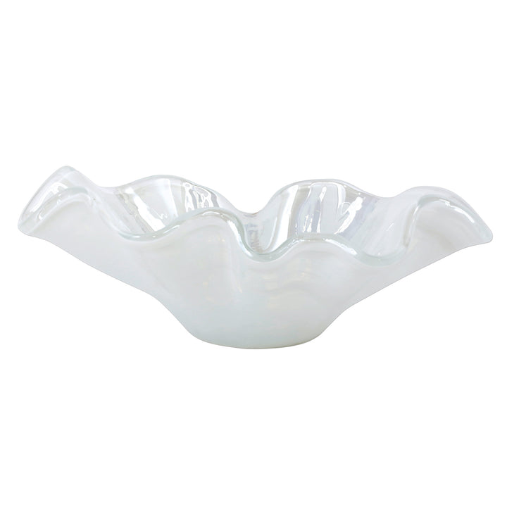 Onda Glass White Large Bowl