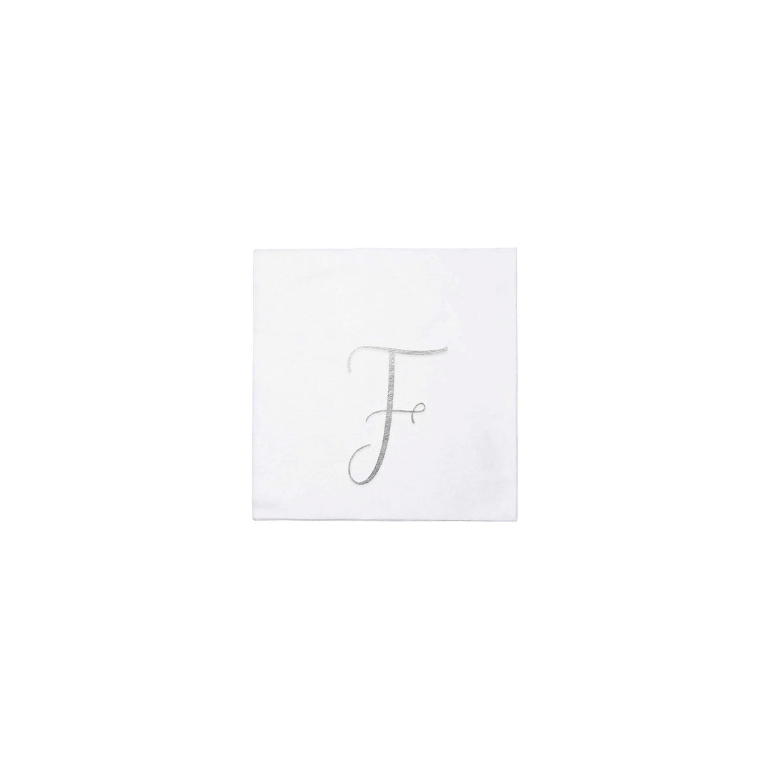 Papersoft Napkins Silver Monogram Cocktail Napkins (Pack of 20)