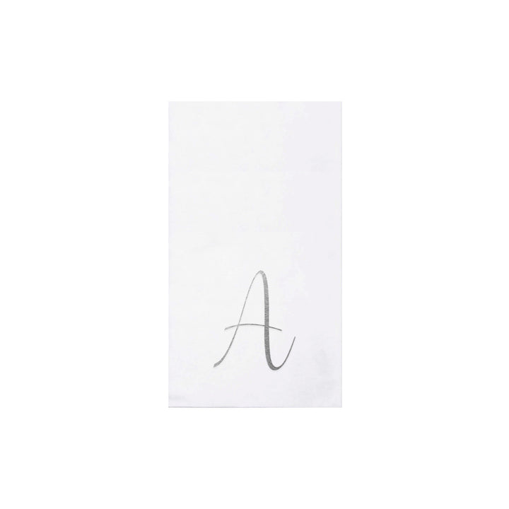 Papersoft Napkins Silver Monogram Guest Towels (Pack of 20)