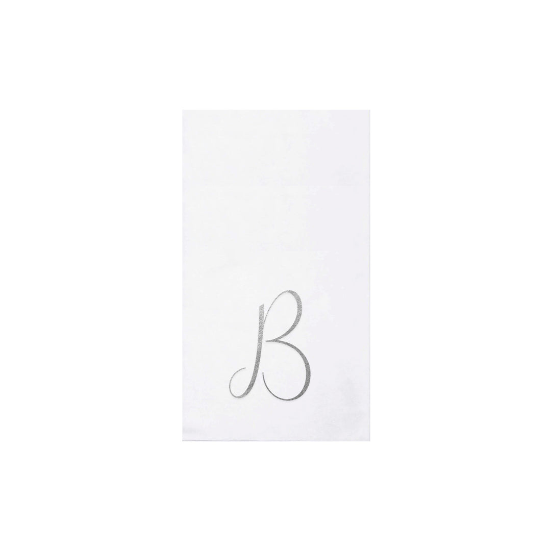 Papersoft Napkins Silver Monogram Guest Towels (Pack of 20)