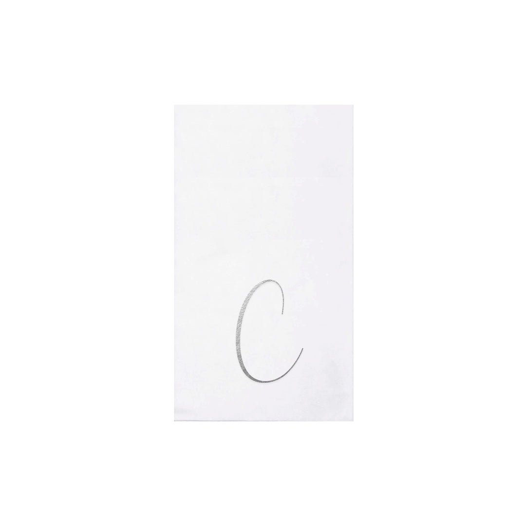 Papersoft Napkins Silver Monogram Guest Towels (Pack of 20)