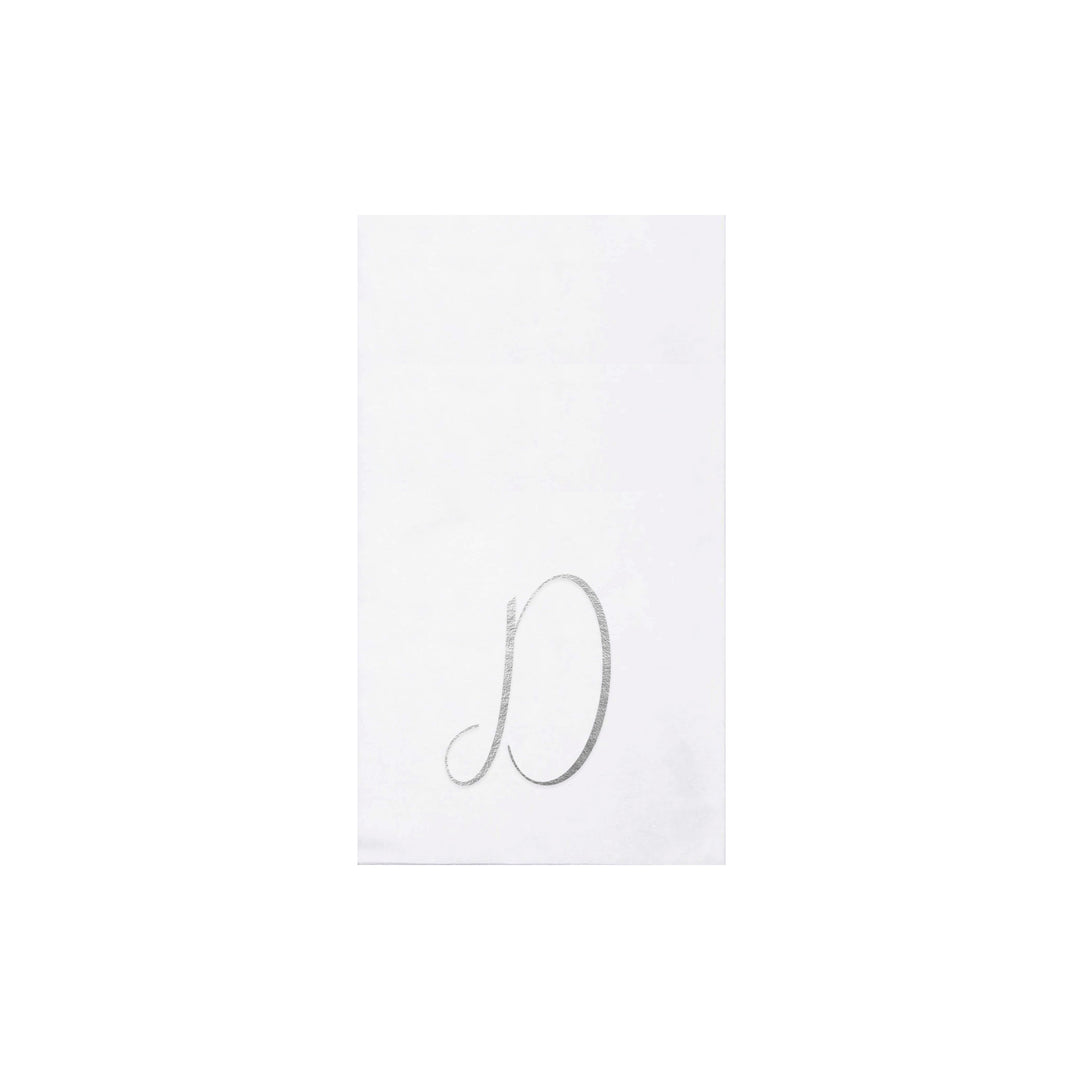 Papersoft Napkins Silver Monogram Guest Towels (Pack of 20)