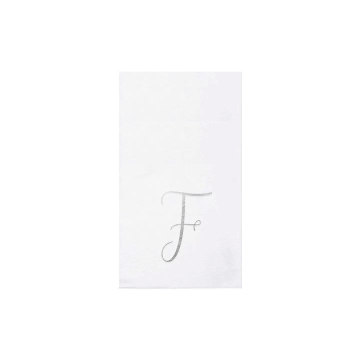 Papersoft Napkins Silver Monogram Guest Towels (Pack of 20)