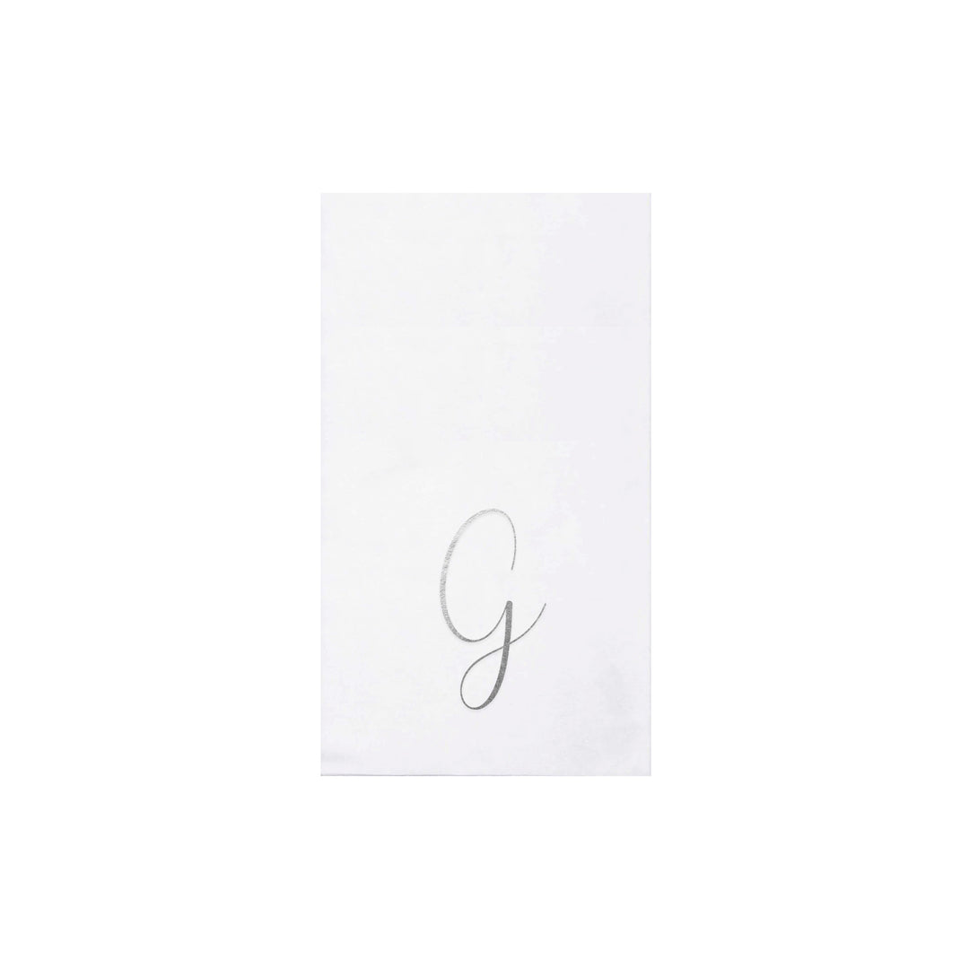 Papersoft Napkins Silver Monogram Guest Towels (Pack of 20)