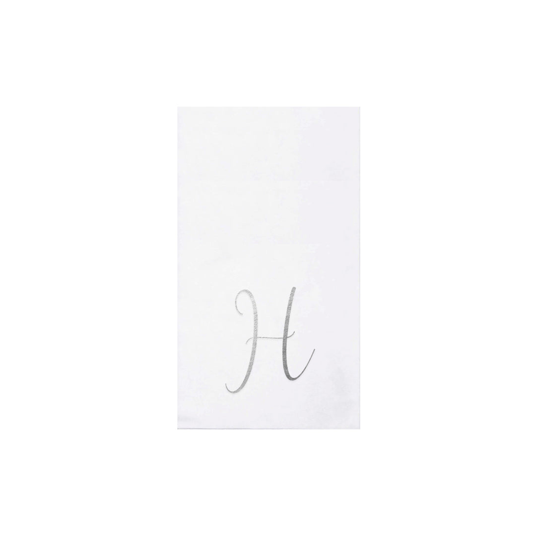 Papersoft Napkins Silver Monogram Guest Towels (Pack of 20)