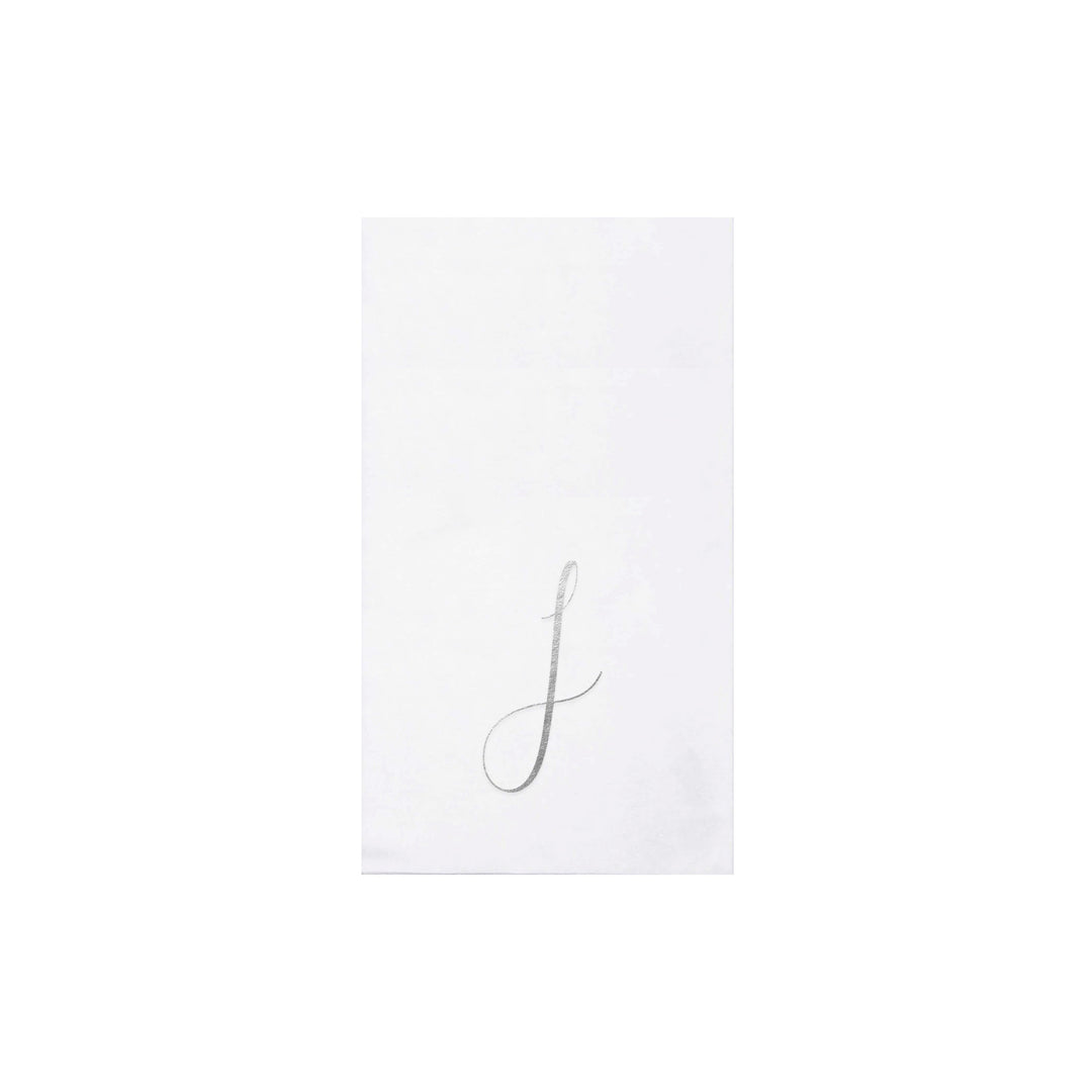 Papersoft Napkins Silver Monogram Guest Towels (Pack of 20)