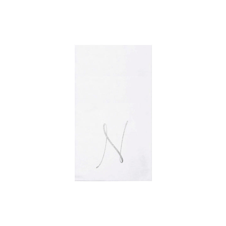 Papersoft Napkins Silver Monogram Guest Towels (Pack of 20)