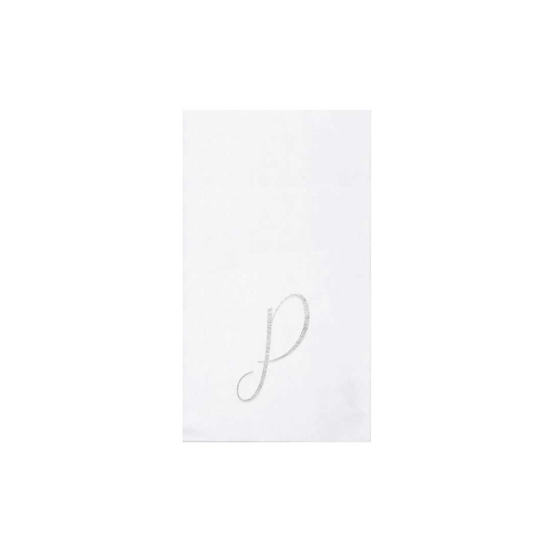 Papersoft Napkins Silver Monogram Guest Towels (Pack of 20)