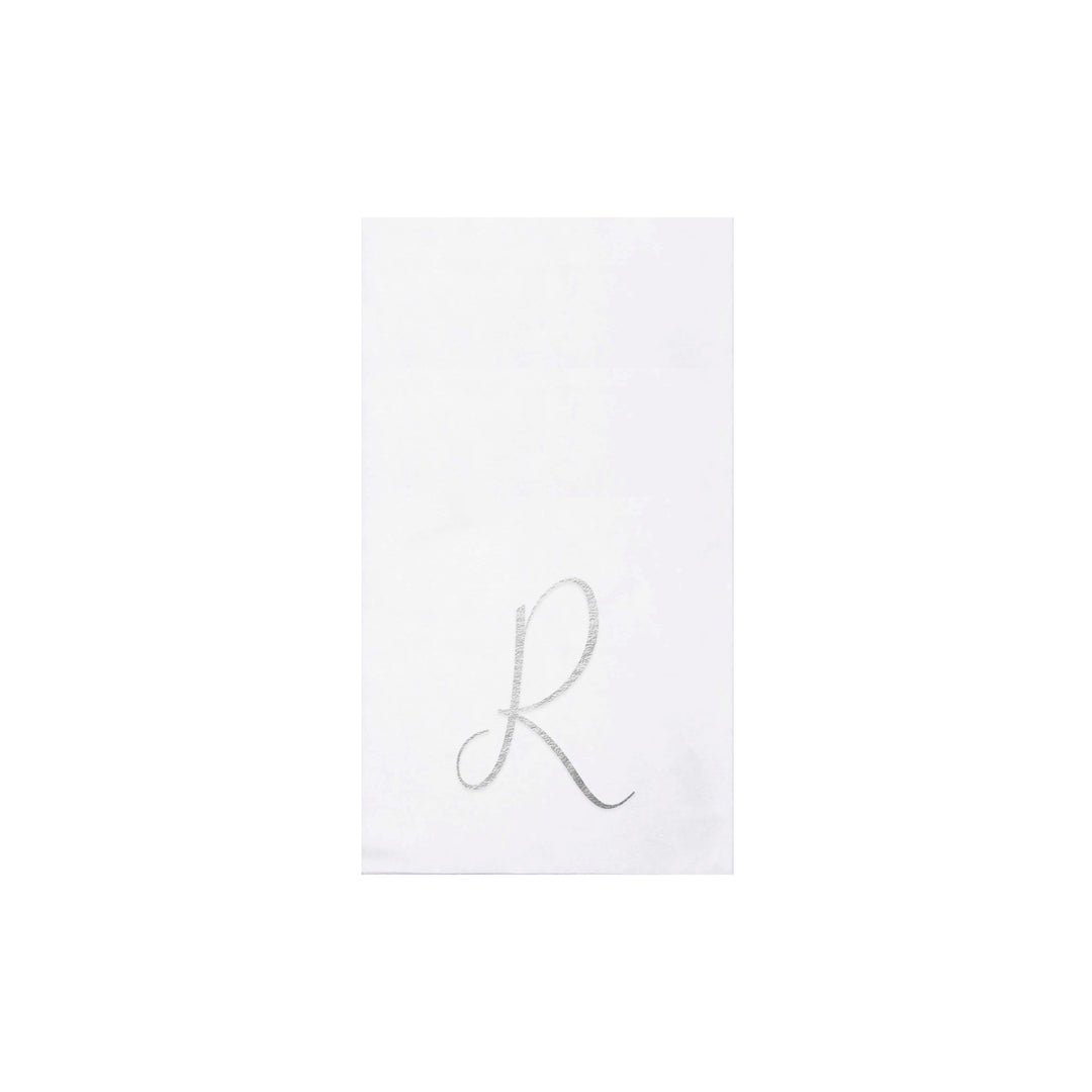 Papersoft Napkins Silver Monogram Guest Towels (Pack of 20)