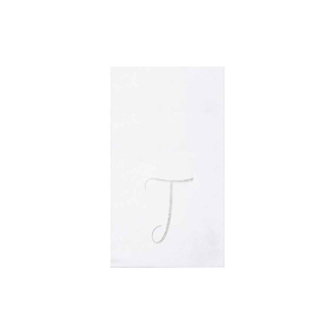 Papersoft Napkins Silver Monogram Guest Towels (Pack of 20)