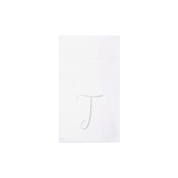 Papersoft Napkins Silver Monogram Guest Towels (Pack of 20)