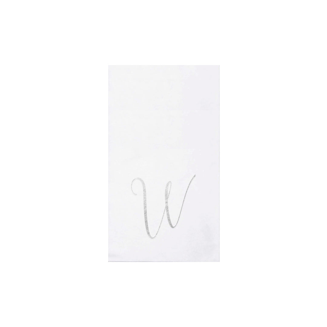 Papersoft Napkins Silver Monogram Guest Towels (Pack of 20)