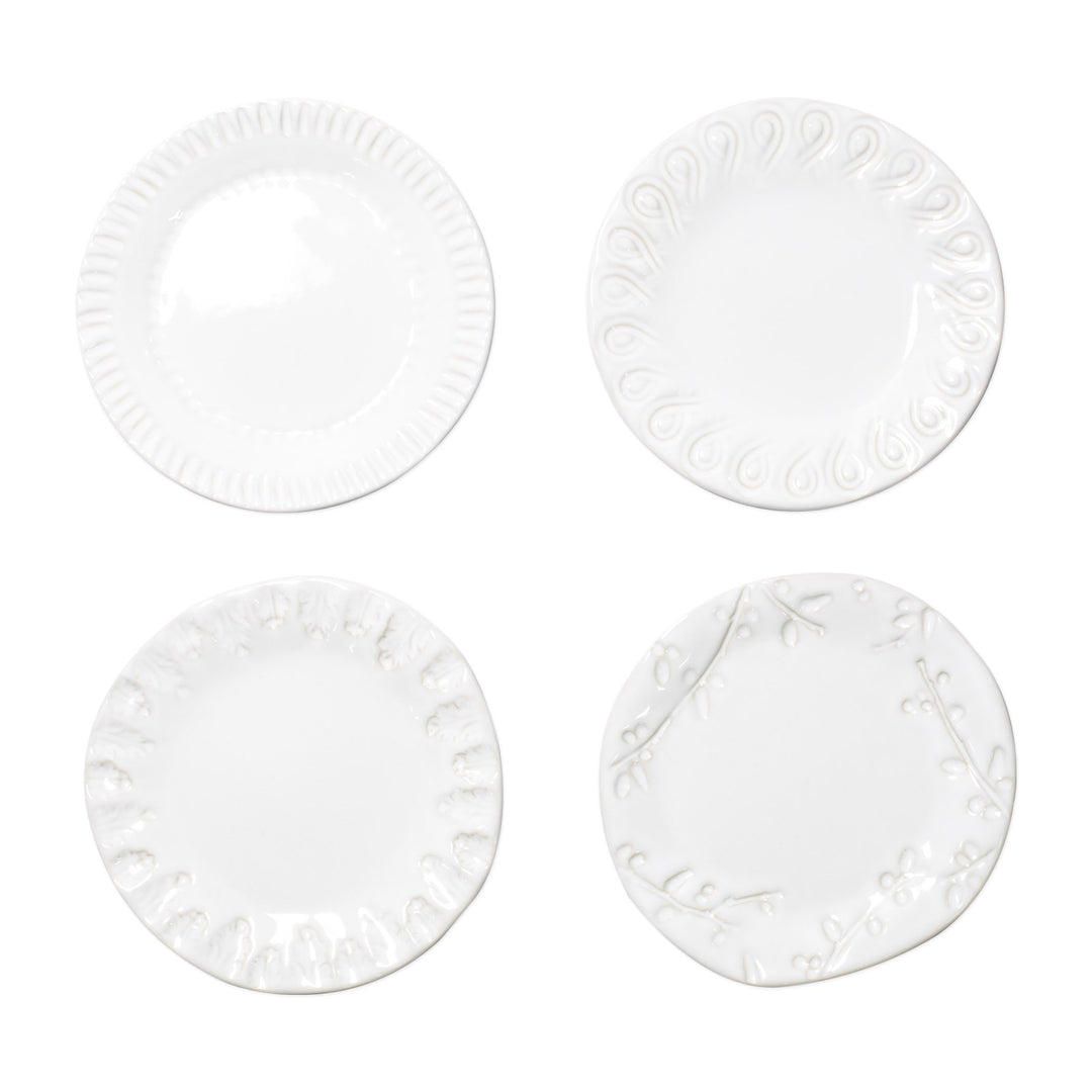 Incanto Stone White Assorted Canape Plates (Set of 4)