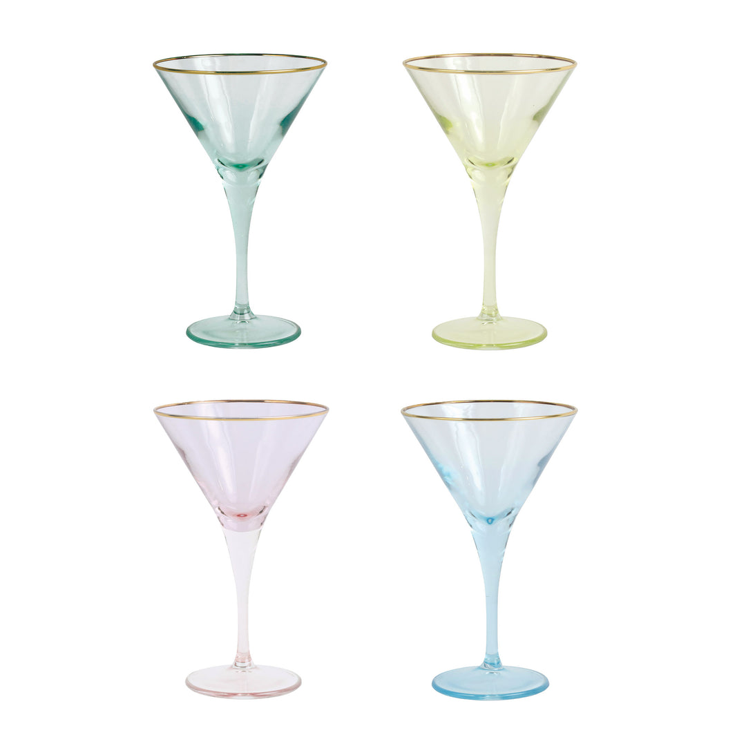 Rainbow Assorted Martini Glasses (Set of 4)