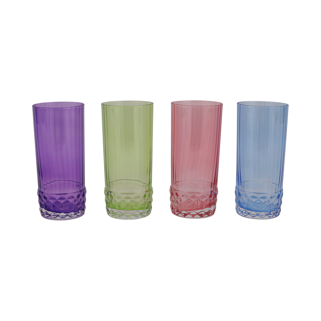 Deco Assorted Tall Tumblers (Set of 4)